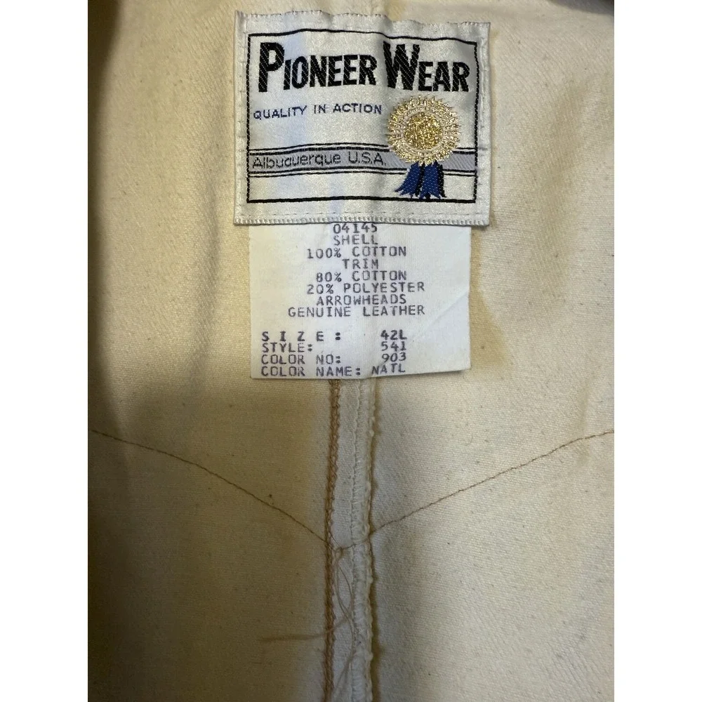PIONEER WEAR - Mens VINTAGE Canvas Cotton &‎ Leather Accents Jacket - Size 42L